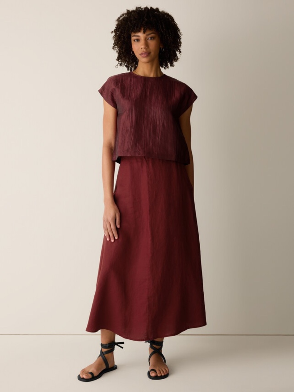 Eileen Fisher Organic Linen Half-Circle Skirt
